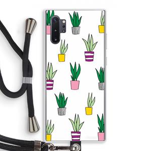 CaseCompany Sanseveria: Samsung Galaxy Note 10 Plus Transparant Hoesje met koord
