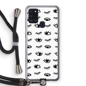 CaseCompany Eye pattern #2: Samsung Galaxy A21s Transparant Hoesje met koord