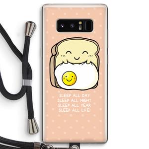 CaseCompany Sleep All Day: Samsung Galaxy Note 8 Transparant Hoesje met koord