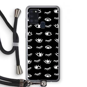 CaseCompany Eye pattern #3: Samsung Galaxy A21s Transparant Hoesje met koord