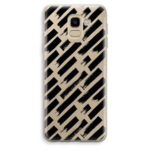 CaseCompany Zwarte vegen: Samsung Galaxy J6 (2018) Transparant Hoesje