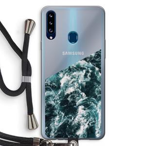 CaseCompany Zee golf: Samsung Galaxy A20s Transparant Hoesje met koord