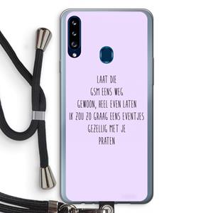 CaseCompany GSM: Samsung Galaxy A20s Transparant Hoesje met koord