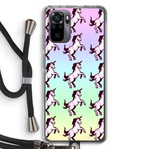 CaseCompany Musketon Unicorn: Xiaomi Redmi Note 10 Pro Transparant Hoesje met koord