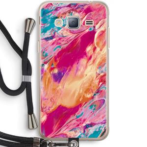 CaseCompany Pastel Echoes: Samsung Galaxy J3 (2016) Transparant Hoesje met koord