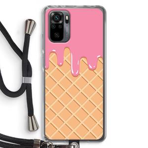 CaseCompany Ice cream: Xiaomi Redmi Note 10 Pro Transparant Hoesje met koord