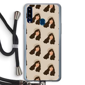 CaseCompany Bonjour mon amour: Samsung Galaxy A20s Transparant Hoesje met koord