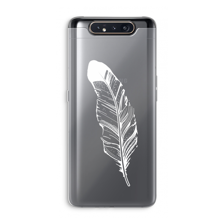 CaseCompany Pluim: Samsung Galaxy A80 Transparant Hoesje