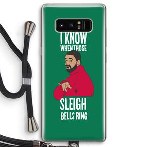 CaseCompany Sleigh Bells Ring: Samsung Galaxy Note 8 Transparant Hoesje met koord