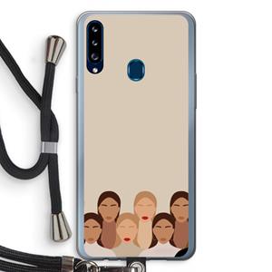 CaseCompany Girls girls girls: Samsung Galaxy A20s Transparant Hoesje met koord