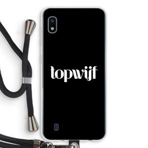 CaseCompany Topwijf Zwart: Samsung Galaxy A10 Transparant Hoesje met koord