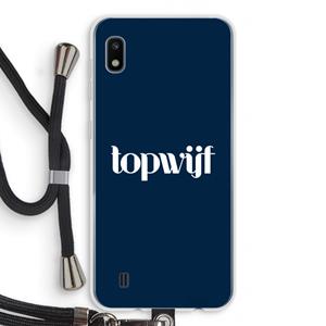 CaseCompany Topwijf Navy: Samsung Galaxy A10 Transparant Hoesje met koord
