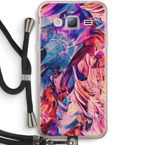 CaseCompany Pink Orchard: Samsung Galaxy J3 (2016) Transparant Hoesje met koord