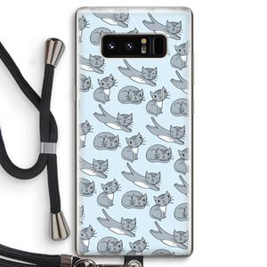 CaseCompany Poezen: Samsung Galaxy Note 8 Transparant Hoesje met koord