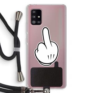 CaseCompany Middle finger black: Samsung Galaxy A51 5G Transparant Hoesje met koord