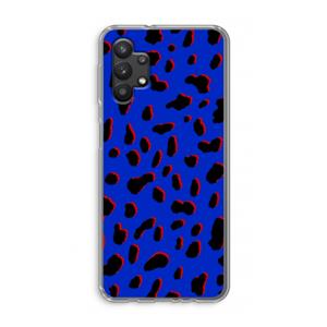 CaseCompany Blue Leopard: Samsung Galaxy A32 5G Transparant Hoesje