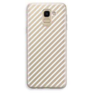 CaseCompany Strepen zwart-wit: Samsung Galaxy J6 (2018) Transparant Hoesje