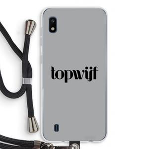 CaseCompany Topwijf Grijs Zwart: Samsung Galaxy A10 Transparant Hoesje met koord