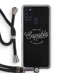CaseCompany Capable: Samsung Galaxy A21s Transparant Hoesje met koord