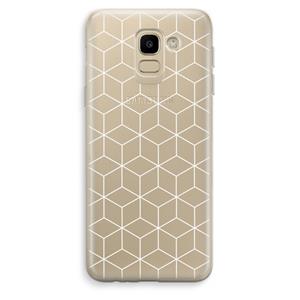 CaseCompany Zwart-witte kubussen: Samsung Galaxy J6 (2018) Transparant Hoesje