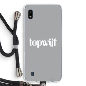 CaseCompany Topwijf Grijs Wit: Samsung Galaxy A10 Transparant Hoesje met koord