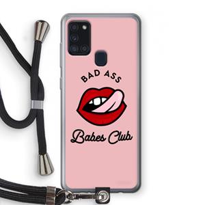 CaseCompany Badass Babes Club: Samsung Galaxy A21s Transparant Hoesje met koord