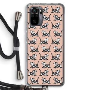 CaseCompany Zwarte poes: Xiaomi Redmi Note 10 Pro Transparant Hoesje met koord