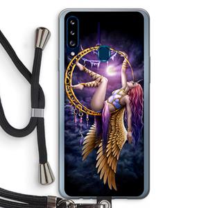 CaseCompany Aerial Angel: Samsung Galaxy A20s Transparant Hoesje met koord