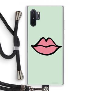 CaseCompany Kusje: Samsung Galaxy Note 10 Plus Transparant Hoesje met koord