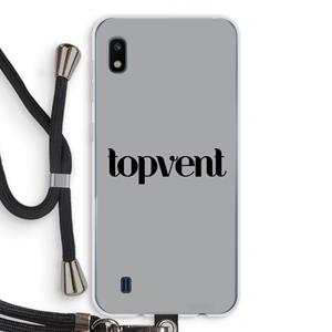 CaseCompany Topvent Grijs Zwart: Samsung Galaxy A10 Transparant Hoesje met koord