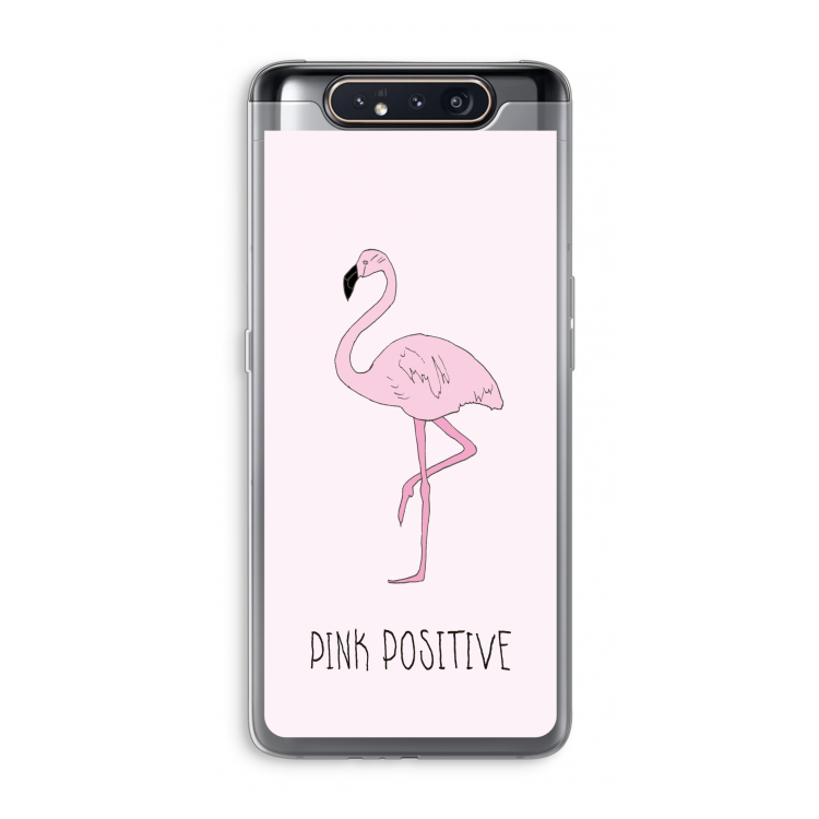 CaseCompany Pink positive: Samsung Galaxy A80 Transparant Hoesje