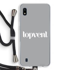 CaseCompany Topvent Grijs Wit: Samsung Galaxy A10 Transparant Hoesje met koord