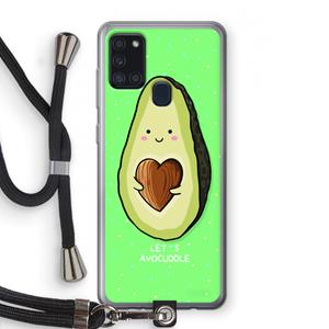 CaseCompany Avocuddle: Samsung Galaxy A21s Transparant Hoesje met koord