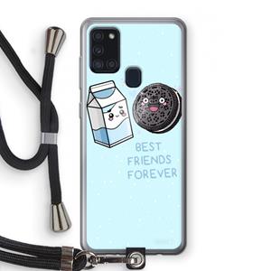CaseCompany Best Friend Forever: Samsung Galaxy A21s Transparant Hoesje met koord