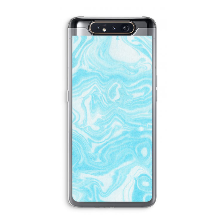 CaseCompany Waterverf blauw: Samsung Galaxy A80 Transparant Hoesje