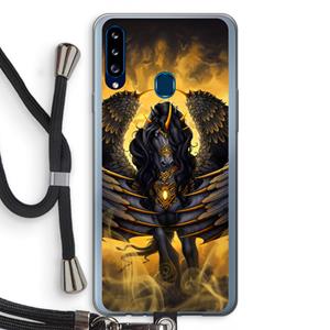 CaseCompany Pegasus: Samsung Galaxy A20s Transparant Hoesje met koord