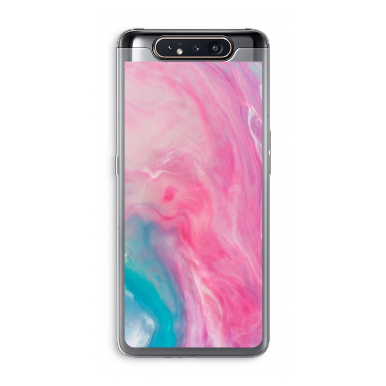 CaseCompany Roze explosie: Samsung Galaxy A80 Transparant Hoesje