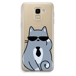 CaseCompany Cool cat: Samsung Galaxy J6 (2018) Transparant Hoesje