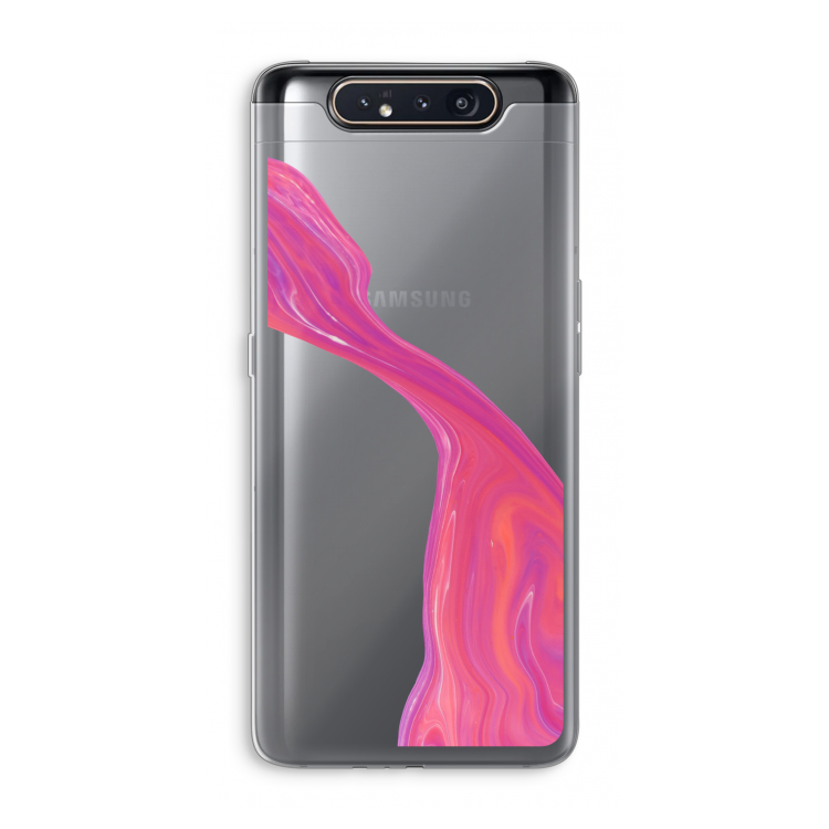 CaseCompany Paarse stroom: Samsung Galaxy A80 Transparant Hoesje