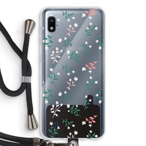 CaseCompany Small white flowers: Samsung Galaxy A10 Transparant Hoesje met koord