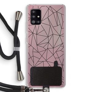 CaseCompany Geometrische lijnen zwart: Samsung Galaxy A51 5G Transparant Hoesje met koord