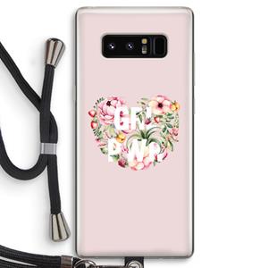 CaseCompany GRL PWR Flower: Samsung Galaxy Note 8 Transparant Hoesje met koord