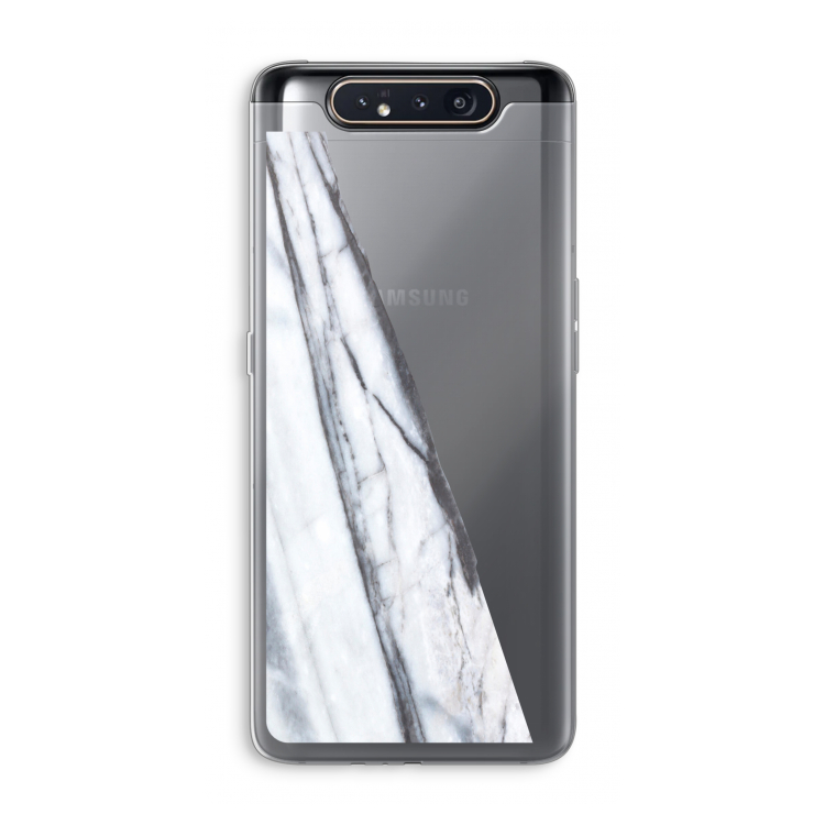 CaseCompany Gestreepte marmer: Samsung Galaxy A80 Transparant Hoesje