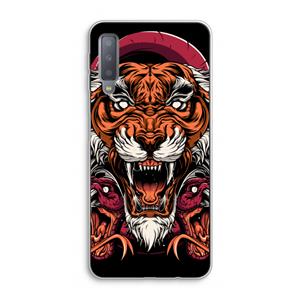 CaseCompany Tiger and Rattlesnakes: Samsung Galaxy A7 (2018) Transparant Hoesje