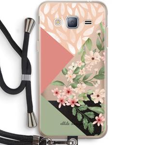 CaseCompany Sweet heaven geometrics: Samsung Galaxy J3 (2016) Transparant Hoesje met koord
