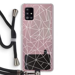 CaseCompany Geometrische lijnen wit: Samsung Galaxy A51 5G Transparant Hoesje met koord