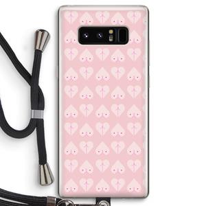 CaseCompany Ass 'n Titties: Samsung Galaxy Note 8 Transparant Hoesje met koord