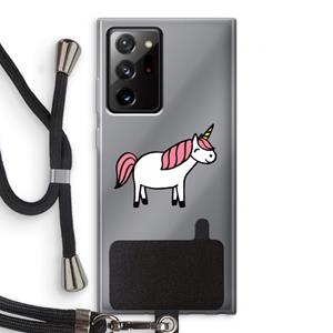 CaseCompany Eenhoorn: Samsung Galaxy Note 20 Ultra / Note 20 Ultra 5G Transparant Hoesje met koord