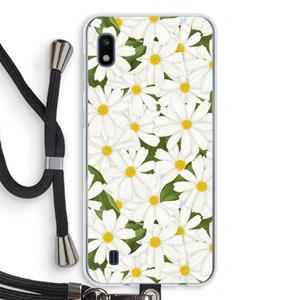 CaseCompany Summer Daisies: Samsung Galaxy A10 Transparant Hoesje met koord