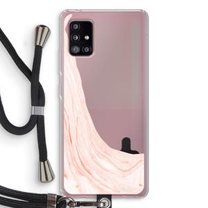 CaseCompany Peach bath: Samsung Galaxy A51 5G Transparant Hoesje met koord